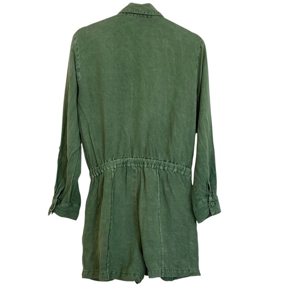 Young Fabulous & Broke YFB Lakeside Linen Romper Pigment Dyed Green REVOLVE - Picture 7 of 8